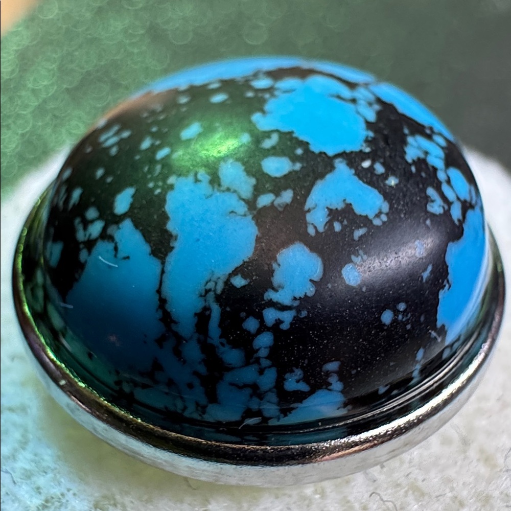 NUGZ USA 20mm Blue & Black Faux stone #3 - Picture 3 of 4